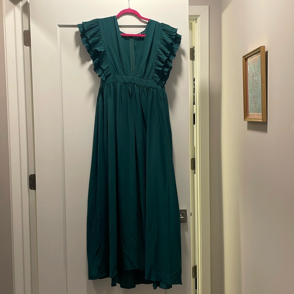 Green long formal gown